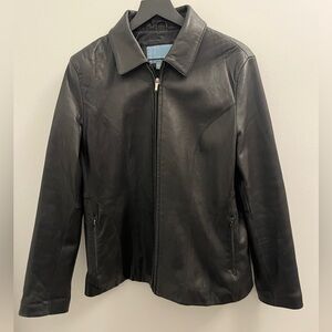 Nine West Genuine Black Leather Jacket